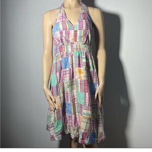 Vineyard Vines cotton patchwork halter dress size 6